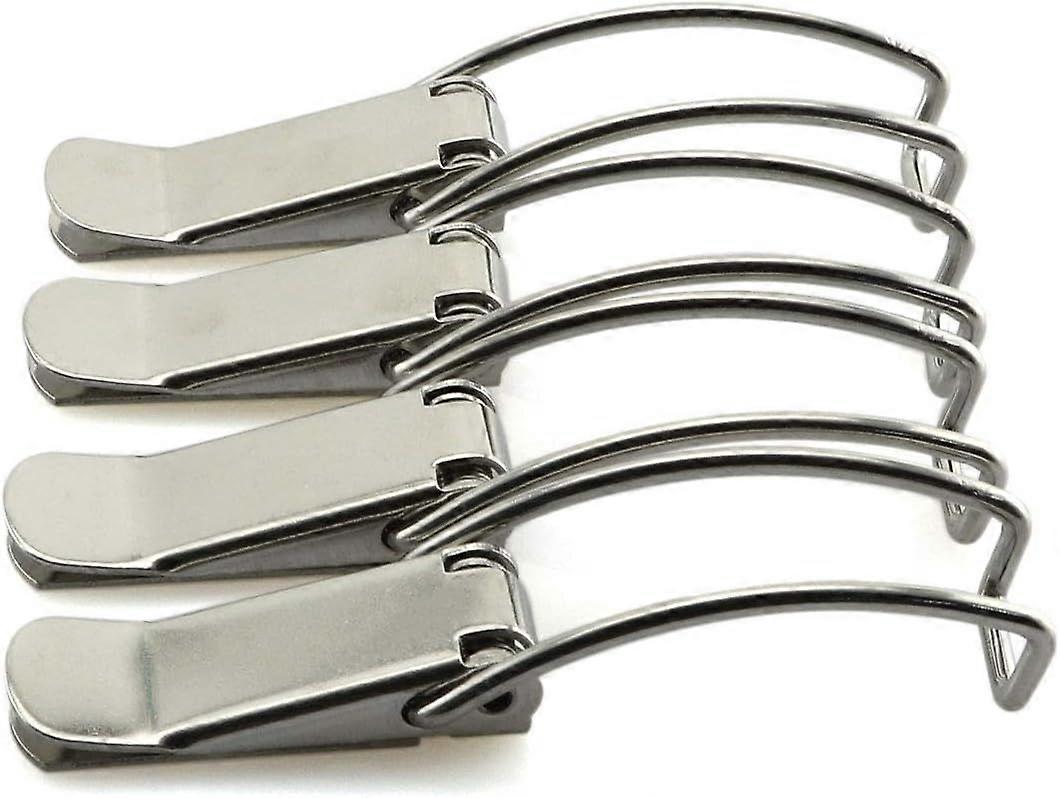 4pcs 85mm/3.35 inch Spring Loaded Toggle Latch Hasp,304 Stainless Steel Box Cabinet Spring Loaded Locks Hasps L115B-85mm