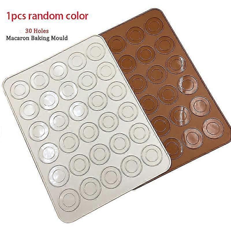 Silikon DIY Form 30/48-Cavity Backmatte Silikon Macaron Makrone Backofen Backform Blatt Matte Random Color