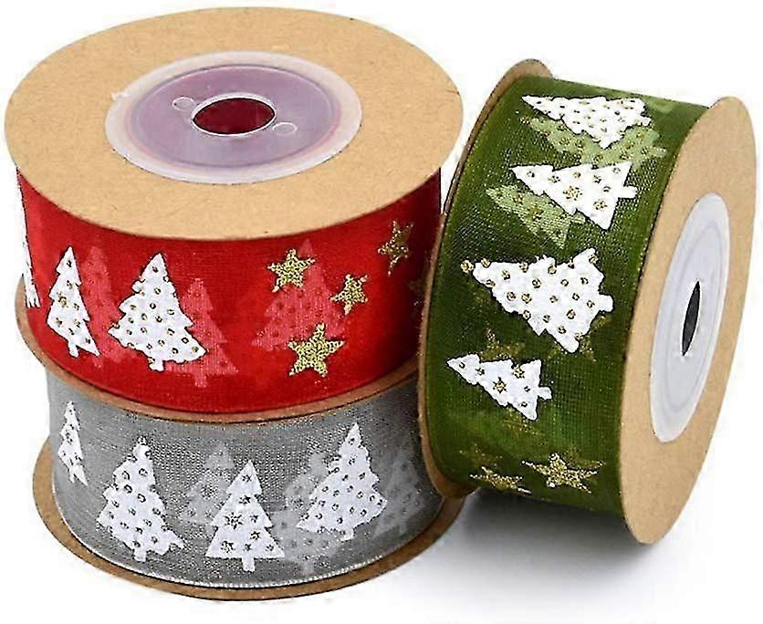 Stempling Wired Ribbon Wrapping Belt for juletre Holiday