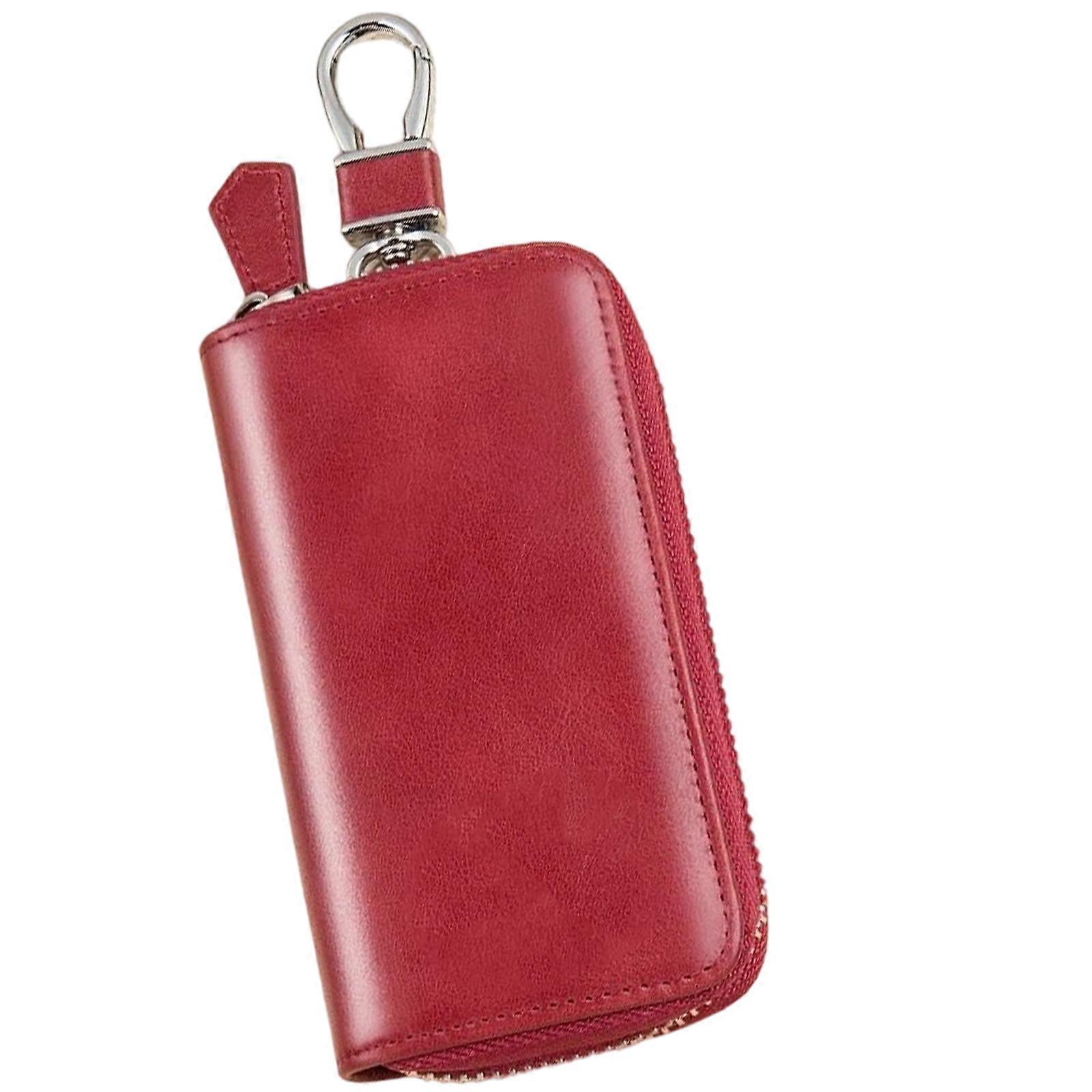 Spacious Zippered Key Planner With Card Openings And Waist Clip For Secure Carry Constructed Of Permanent PU Leather  Claret