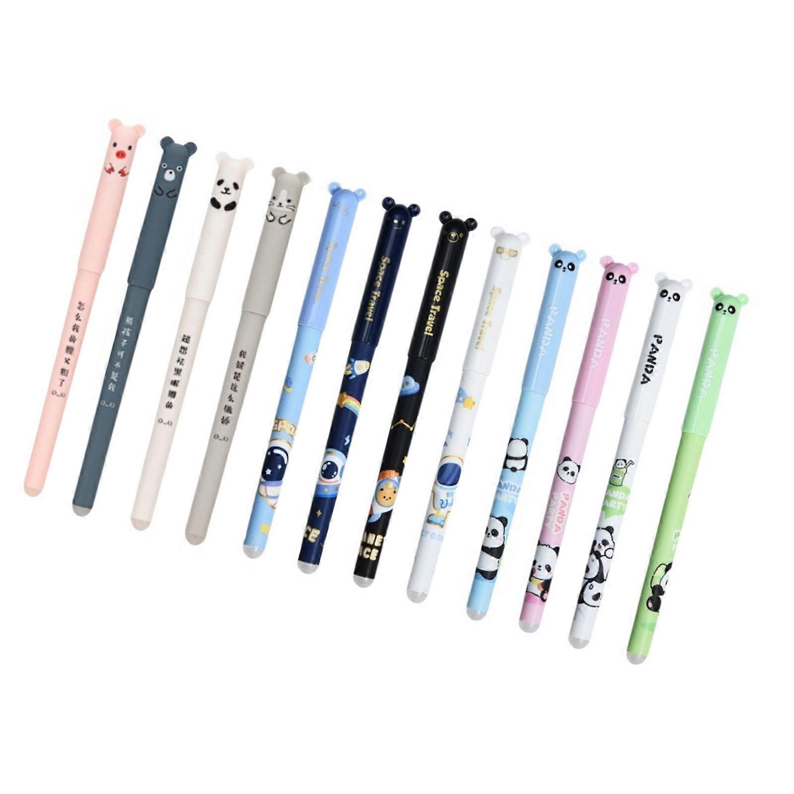 10Pcs Random Print Erasable Pen 0.5mm Gel Inks Pen Plastic Construction Error Correcting Feature For Daily Tasks Use Multicolor