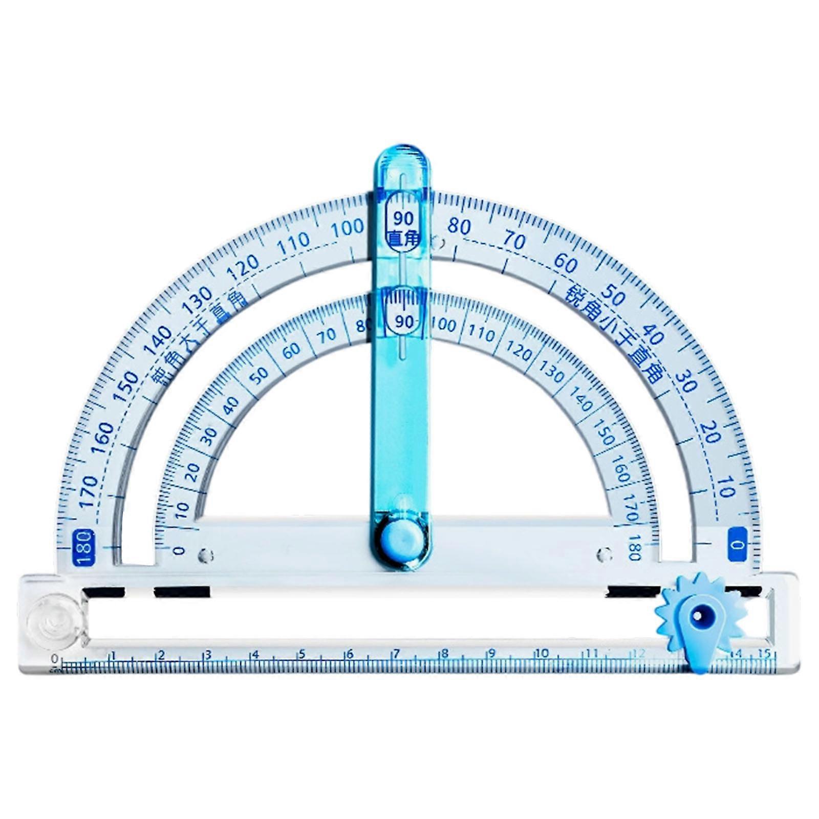 Multifunctional 4 in 1 Protractor with Circle Drawing Tool Angles Measurement Ruler for Engineering Geometry Drafting  Large Active Angle D