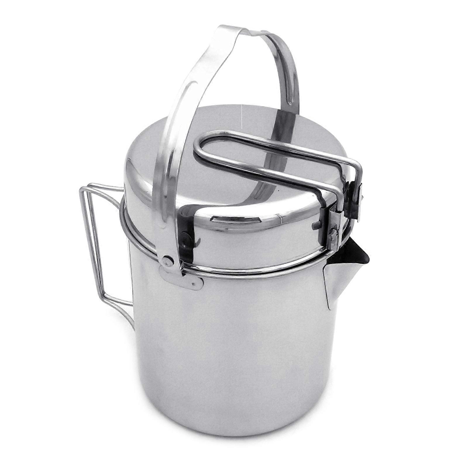 Space Saving Rustless Cooking Container 1L Pliable Short Handle Outdoor Essential for Campers Multicolor