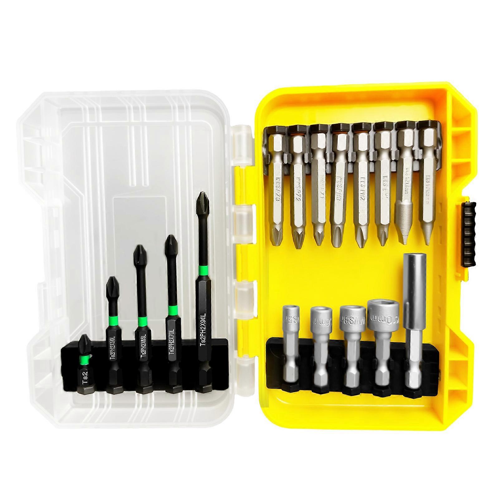 18Piece Magnetic Screwdriver Bit Socket Set Hex Handle With Durability Metal Construction for Home Repair Professional Use Multicolor