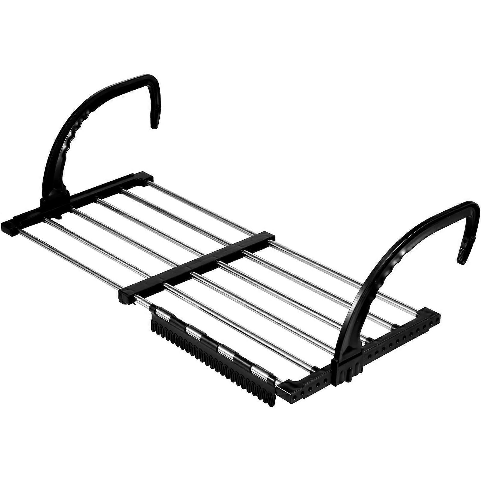 Radiator Clothes Airer Foldable Drying Rack with Clips Stainless Steel Extendable Towel Holder for Balcony RV Laundry 29'x13'