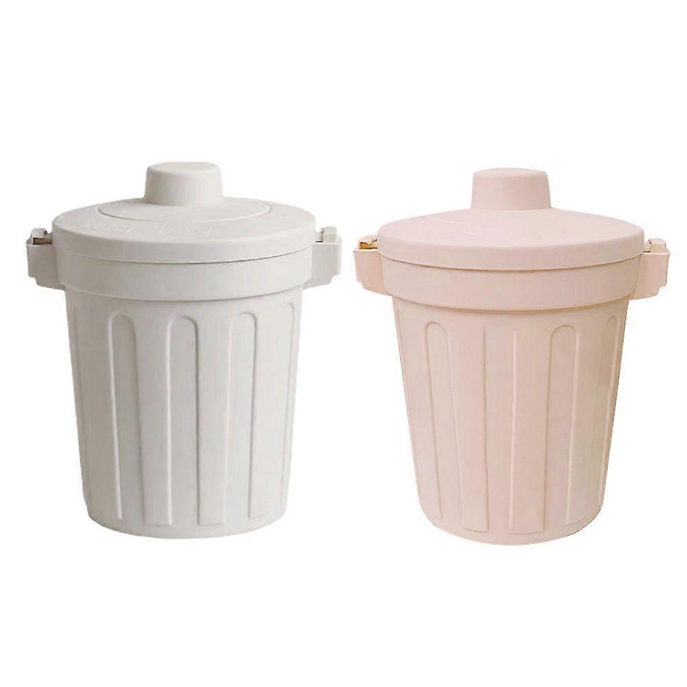 2 Pcs Multi-functional Trash Can Practical Garbage Can Stationery Holder Pen Holder