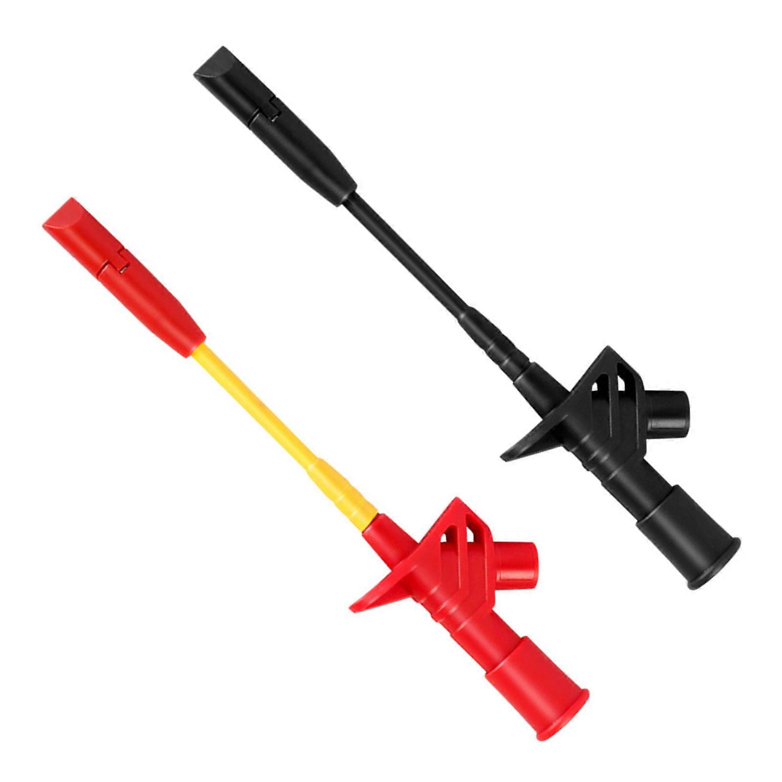 Wire Piercing Probe, Insulation Piercing Clip Tool for Multimeter Voltage Voltmeter Thermometer Testing  Red blue 1 pair