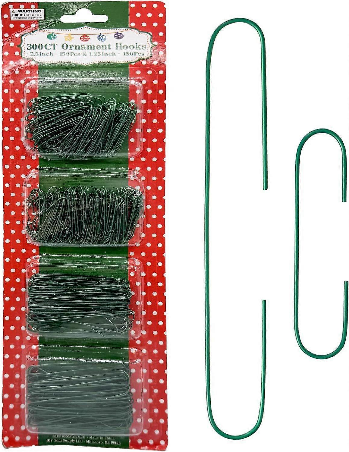 300 Count Holiday Ornament Hooks Green