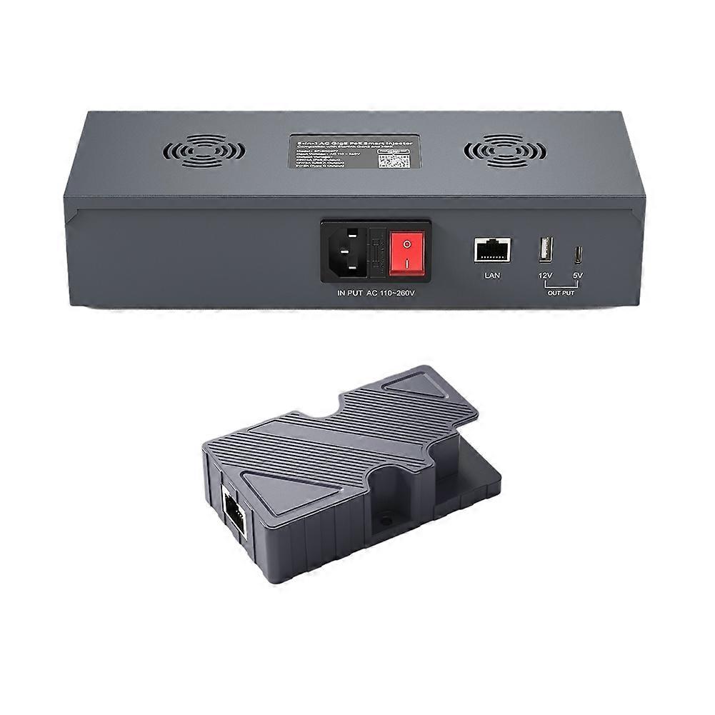 For Starlink Gen2 5-in-1 POE Injector 180W Gigabit Ethernet Surge Passive ESD Protection Type C to RJ45 Adapter EU PLUG