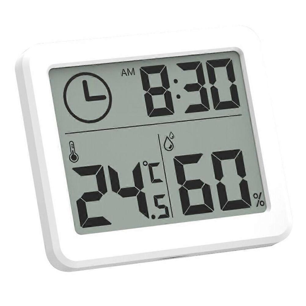 Wireless Ultra-Thin Indoor Hygrometer with Clock for Home Use
