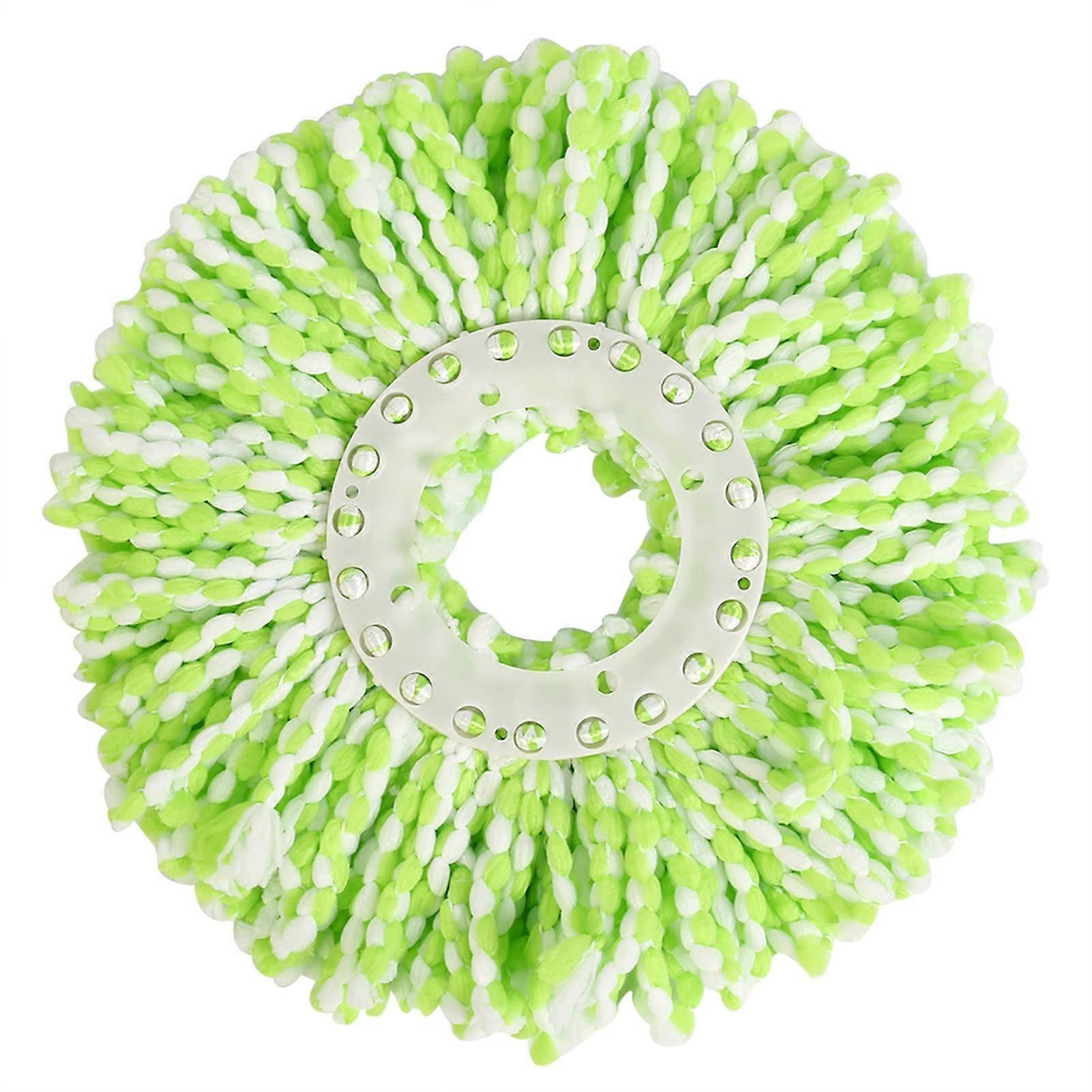 Spin Mop Replacement Head Microfiber Refill Easy Install for 360° Floor, Tile and Car Cleaning Green White