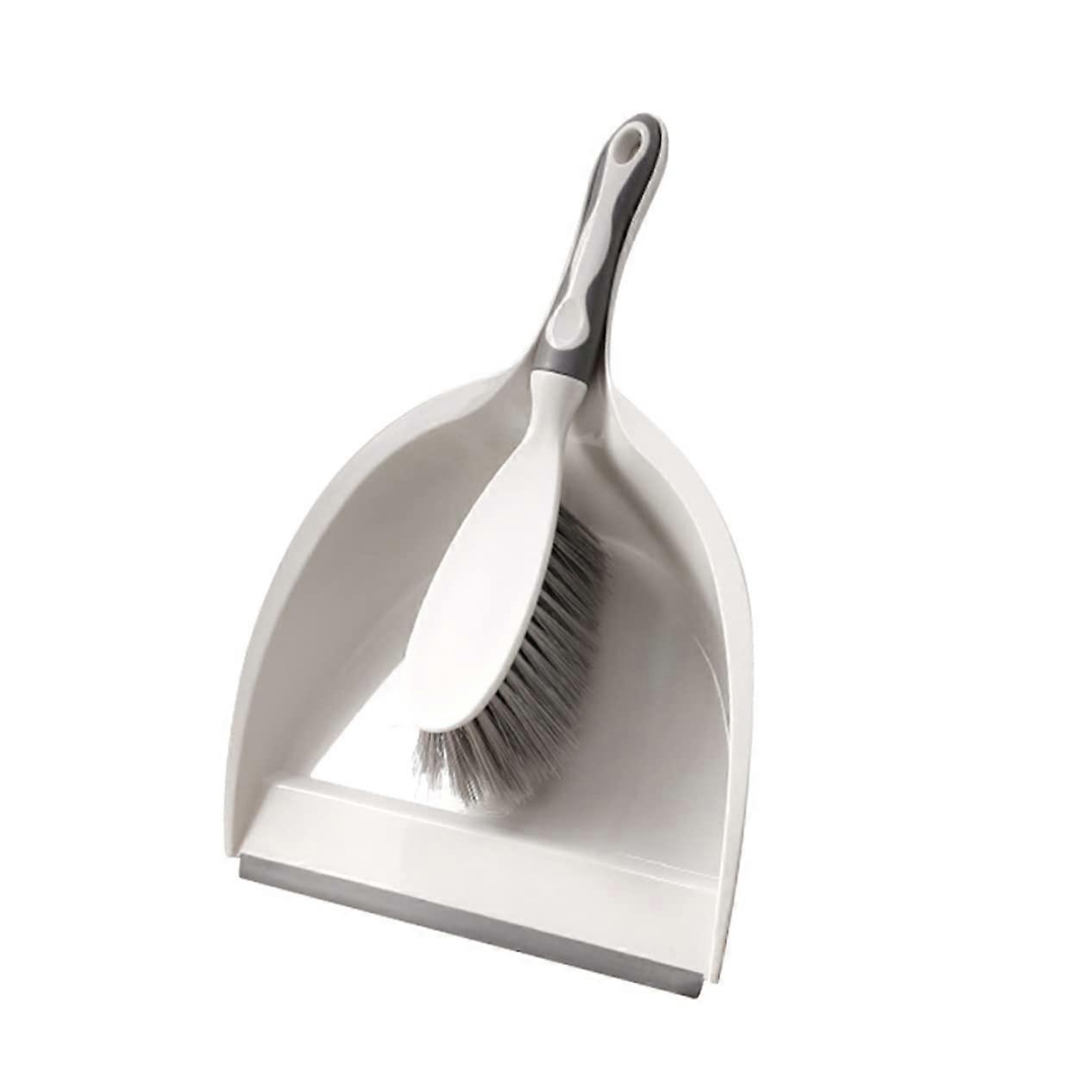 2 Pack Mini Broom and Dustpan Set with Soft Bristles for Desk and Home Cleaning Durable Beige