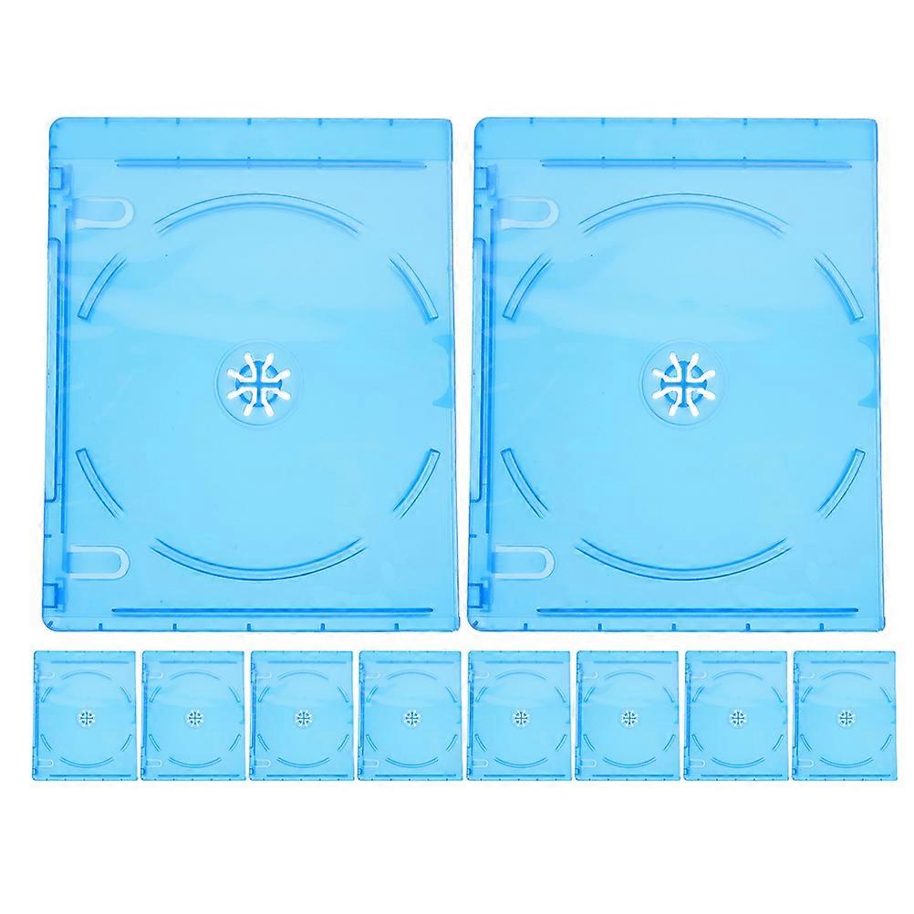 Disc Wrapping Case Multi-Use for Storage 10Pcs Translucent Sky-Blue Plastic