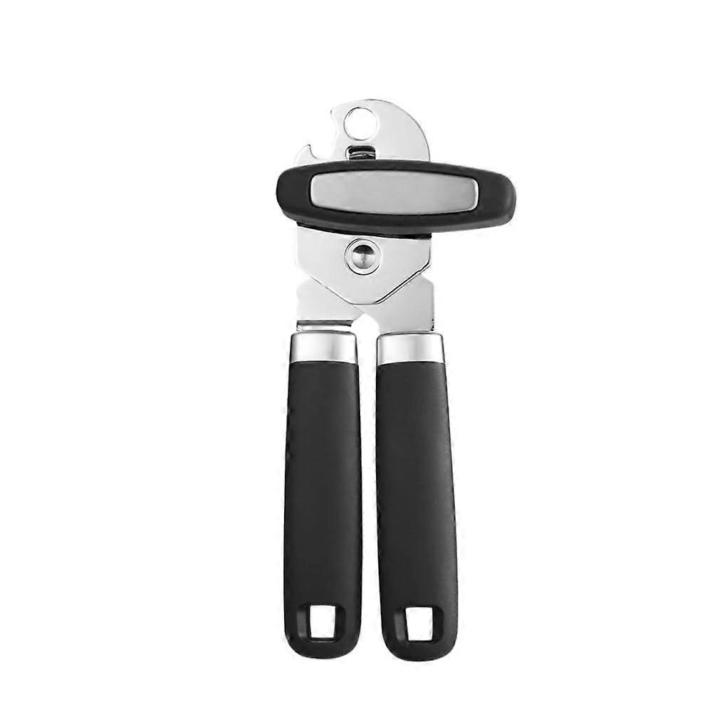 Manual Stainless Steel Can Opener with Smooth Edge Cutting and Ergonomic Grip for Kitchen
