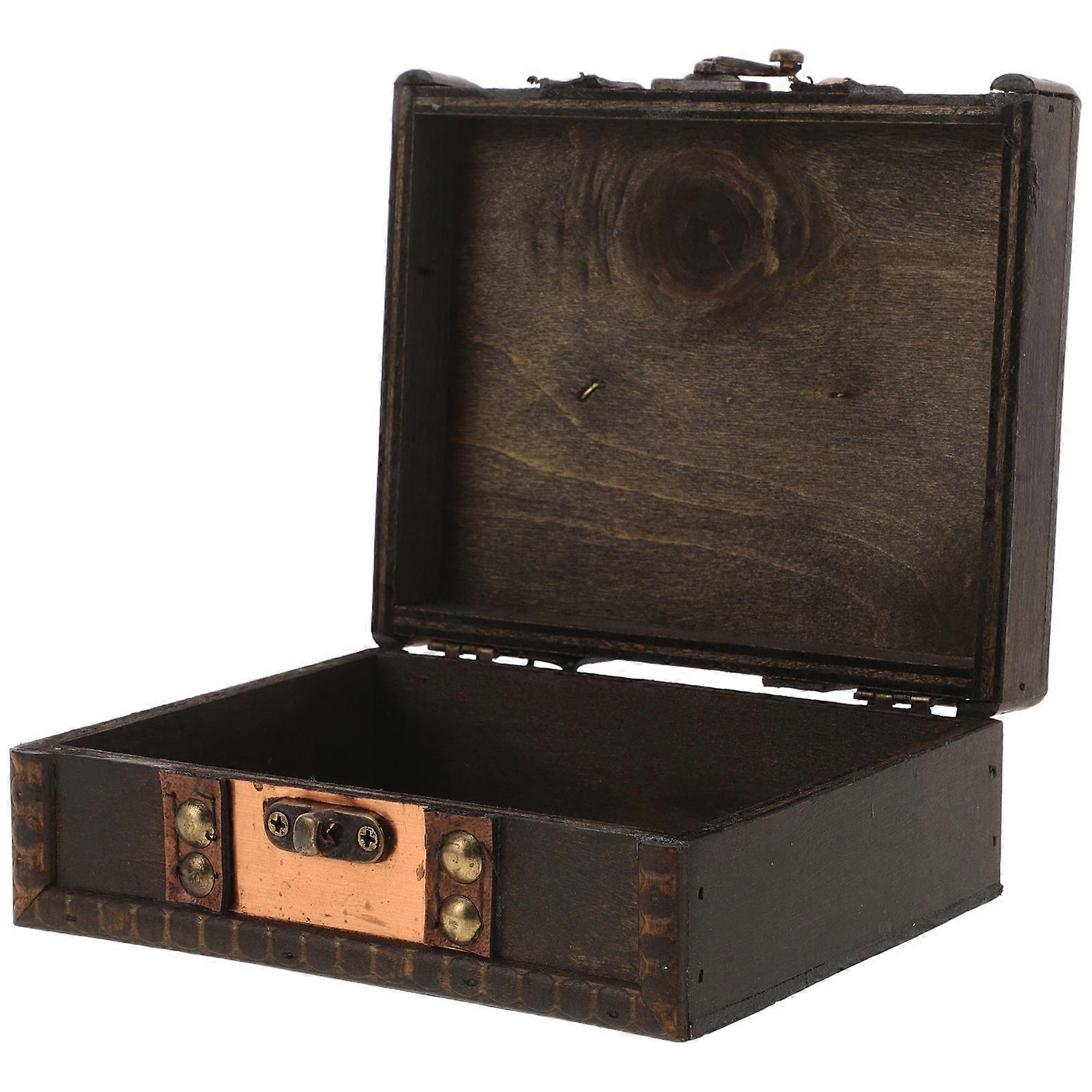 Wood Storage Box with Lock for Storage Large Handmade Keepsake Organizer