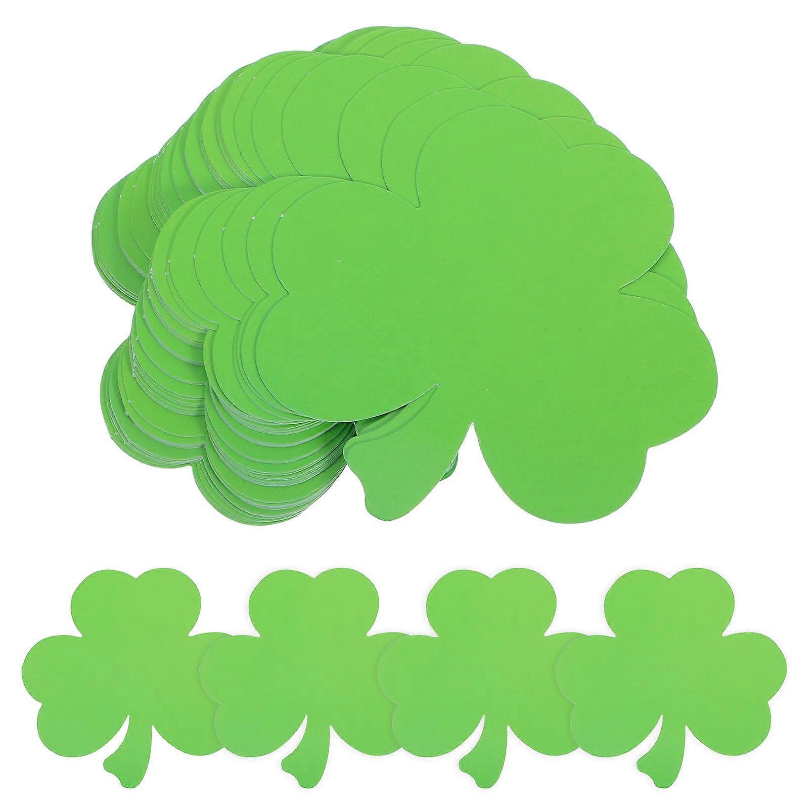 Light Green Shamrock Paper Cutouts for Playing 40Pcs St Patricks Day