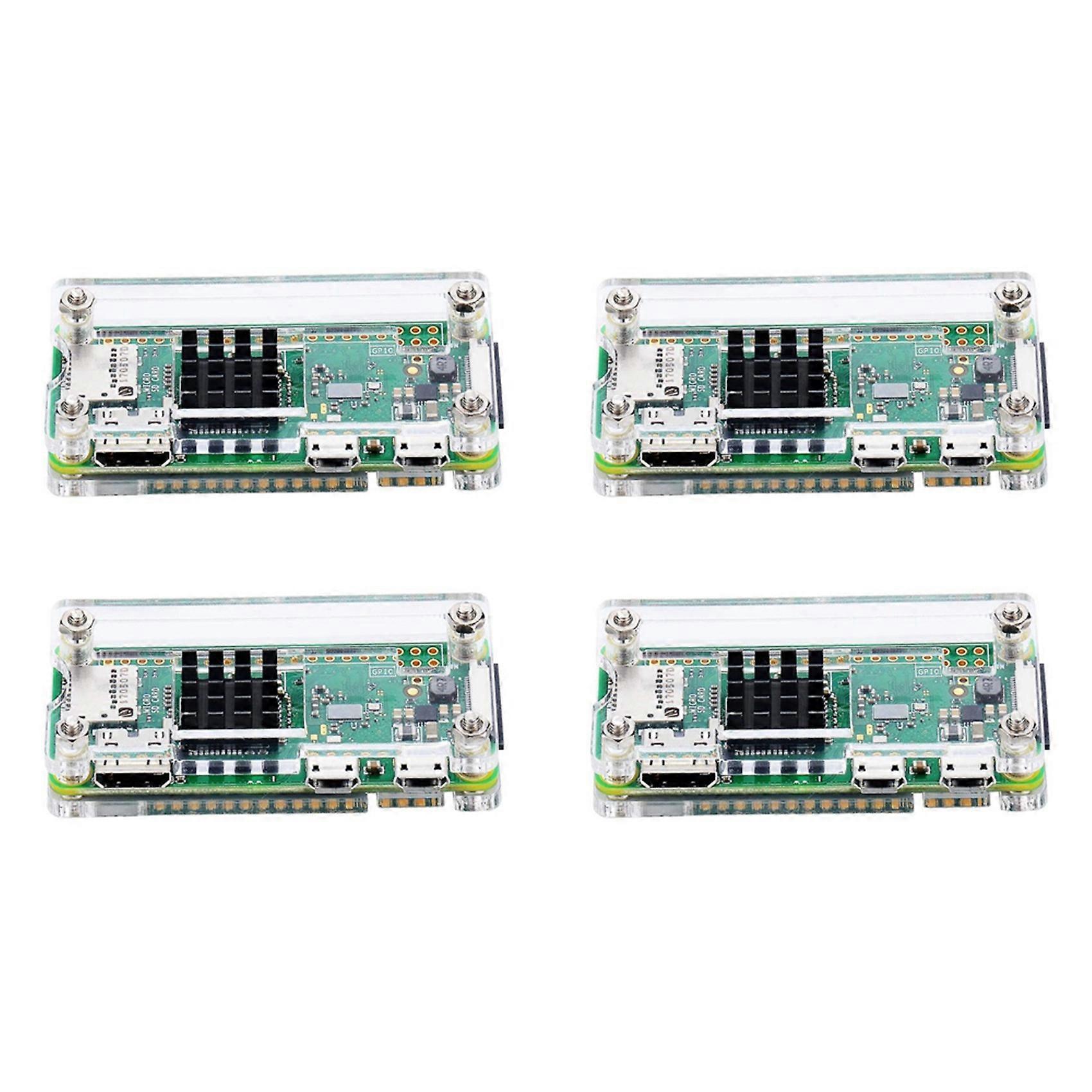 4X Acrylic Case 4 in 1 Kit for Raspberry Pi Zero W and Pi Zero with Heat Sink