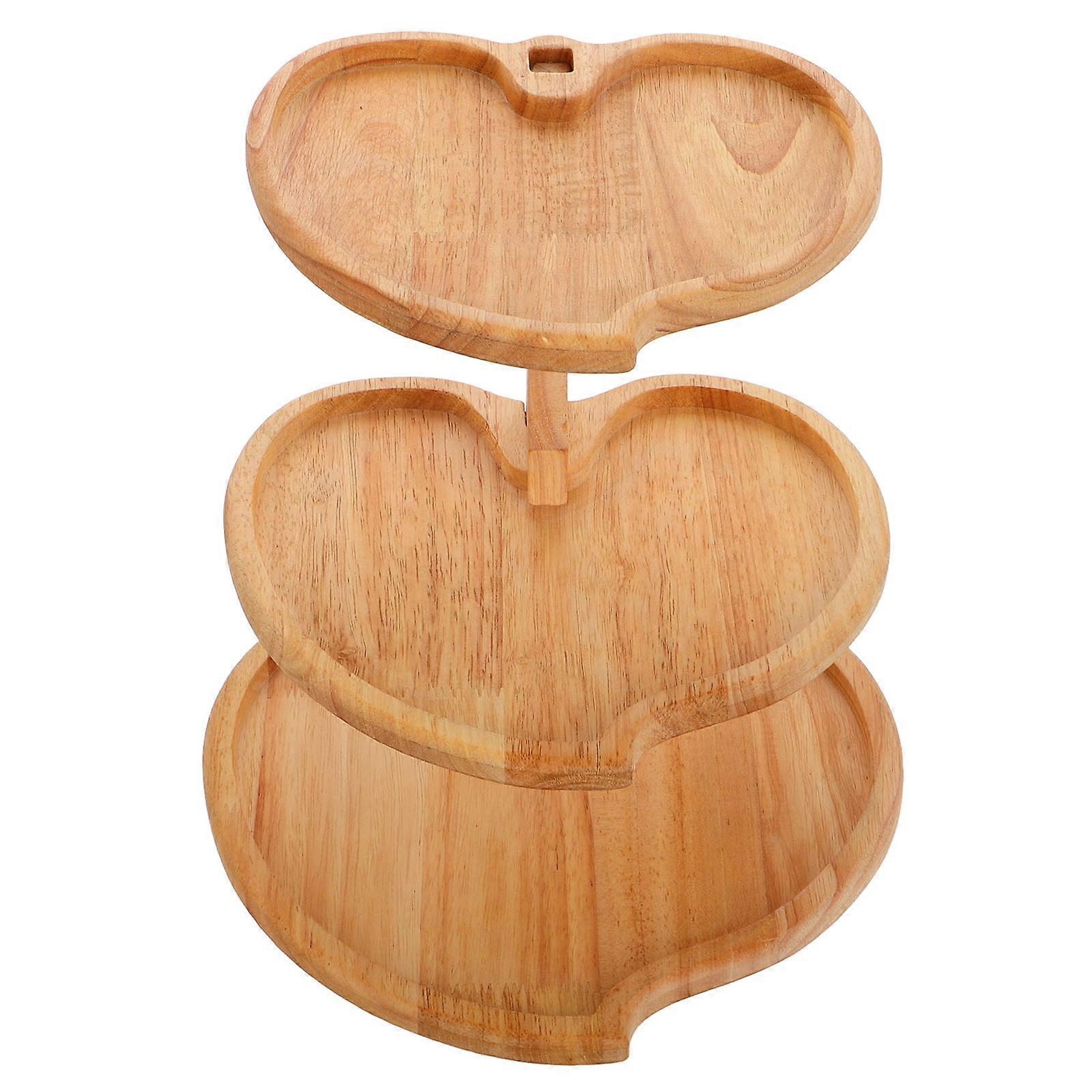 Cupcake Stand Wood Tiered Display Tray for Party Use with 3 Tiers