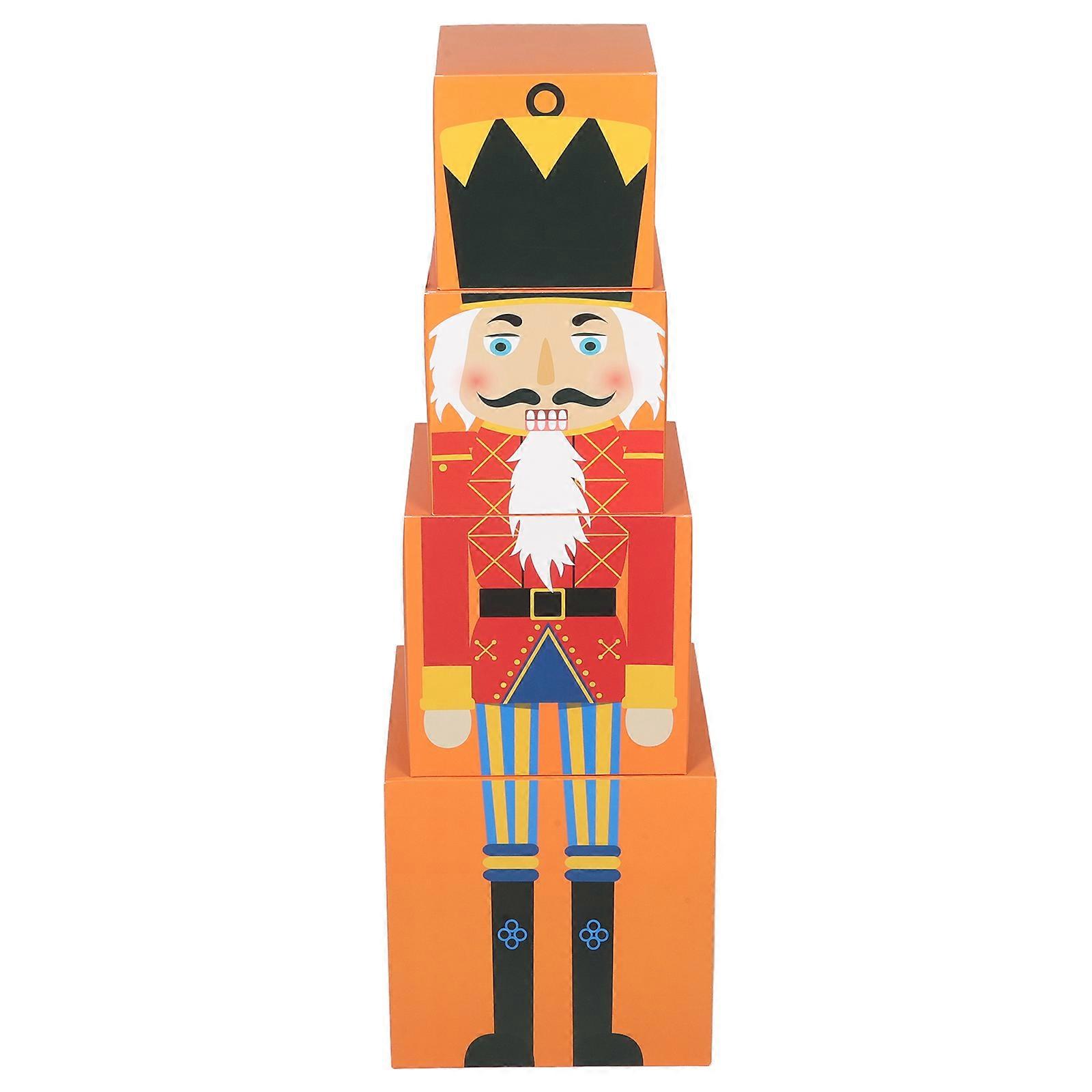 Nutcracker Stacking Boxes for Storage 1Set Christmas Holiday Present Box