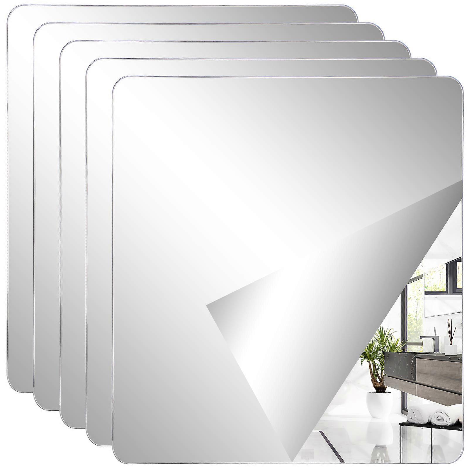 Transparent Self Adhesive Mirror Tiles for Wall Acrylic Material 4Pcs Set