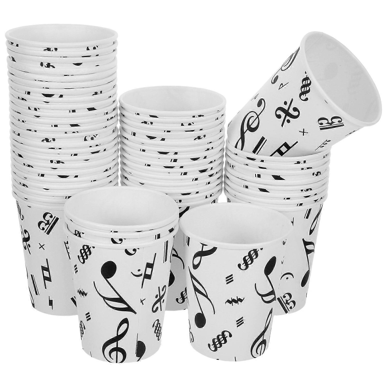 Disposable Music Note Paper Cups for Wedding 50Pcs Drinkware