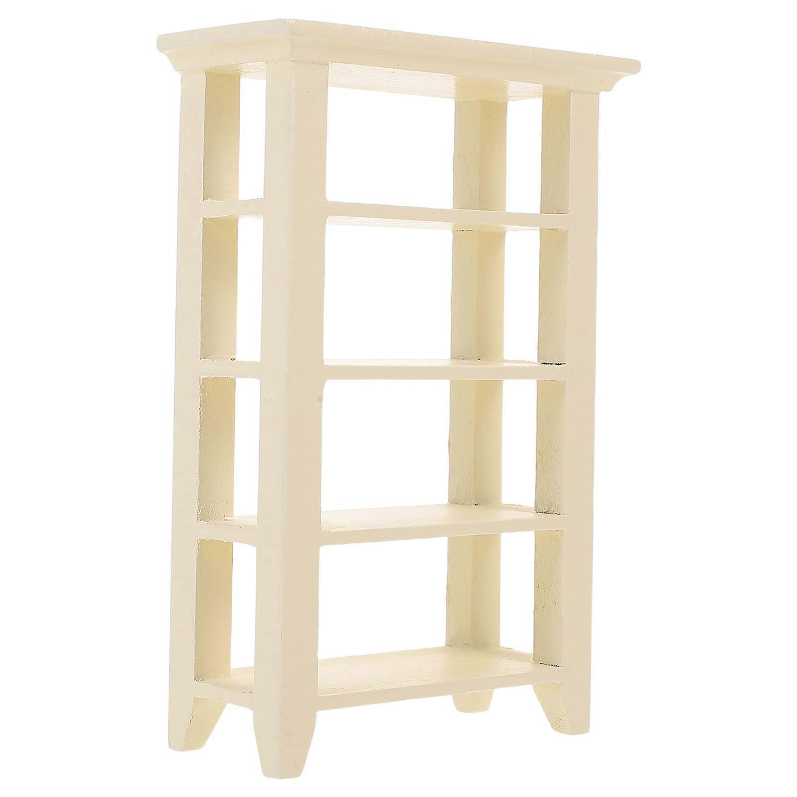 Miniature Bookshelf Dollhouse Wooden Shelf for Display 3Pcs