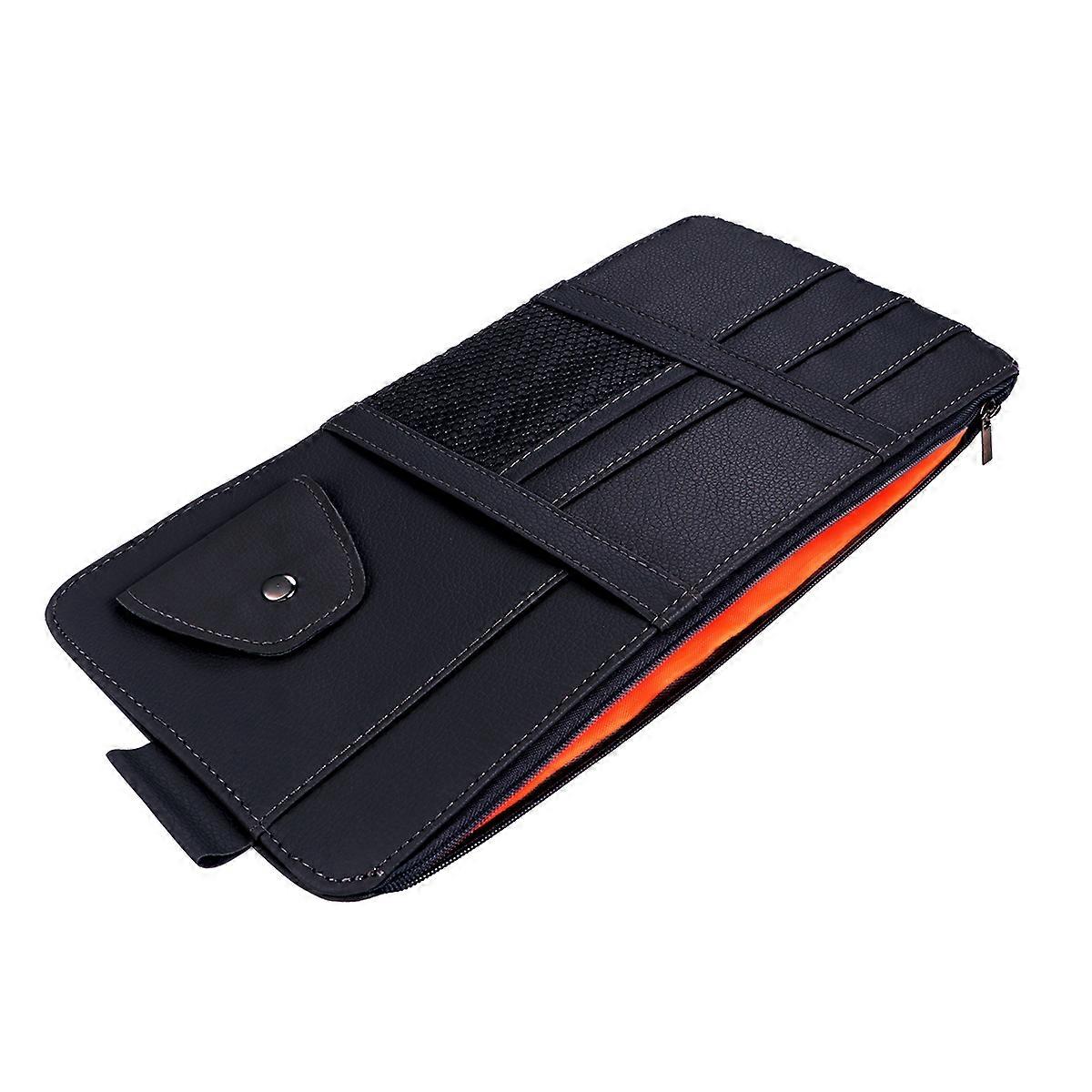 Auto Storage Bag PU Sun Visor for Car Use 3Pcs Pack