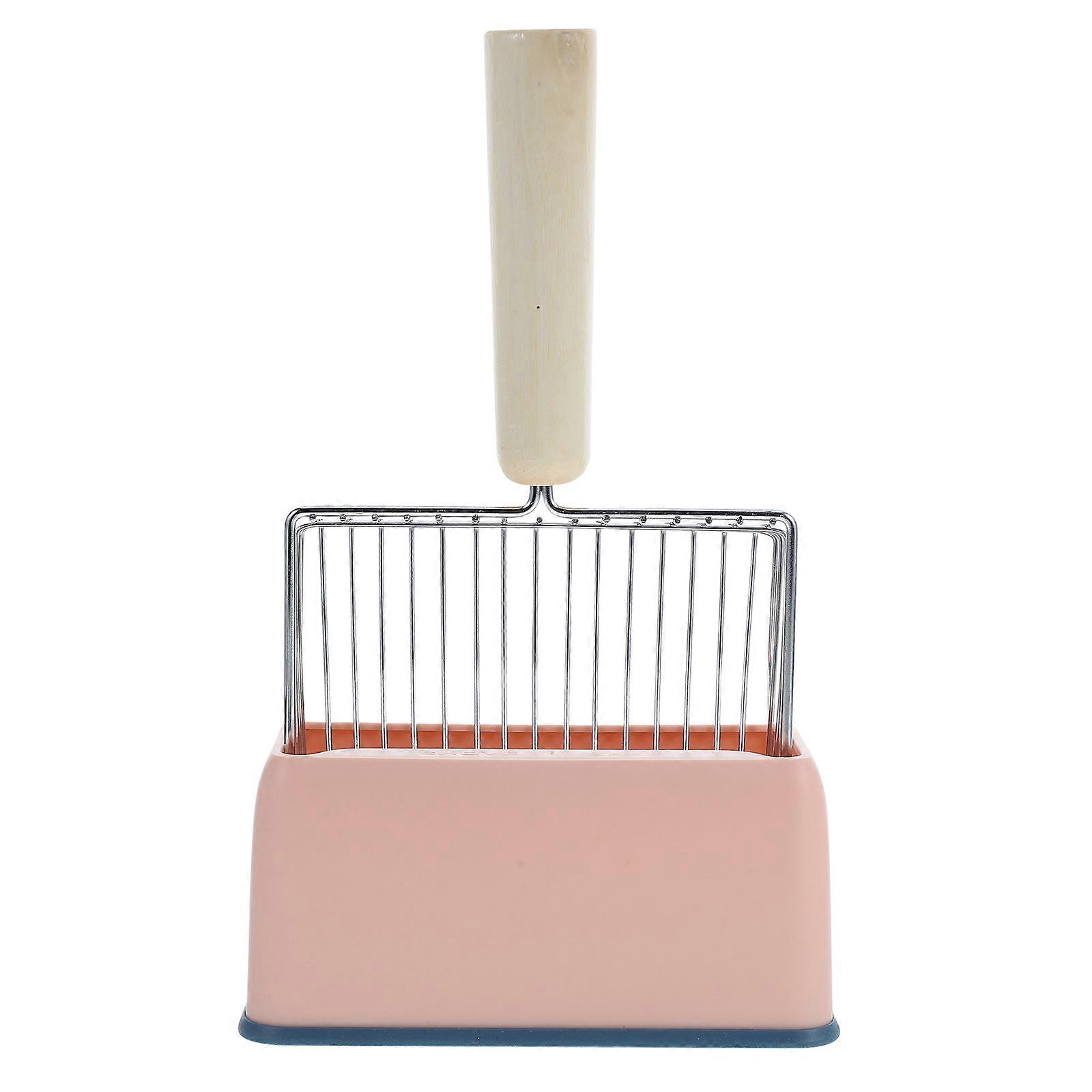 Metal Litter Scooper Cat Tool for Cleaning Litter Boxes Durable Pink