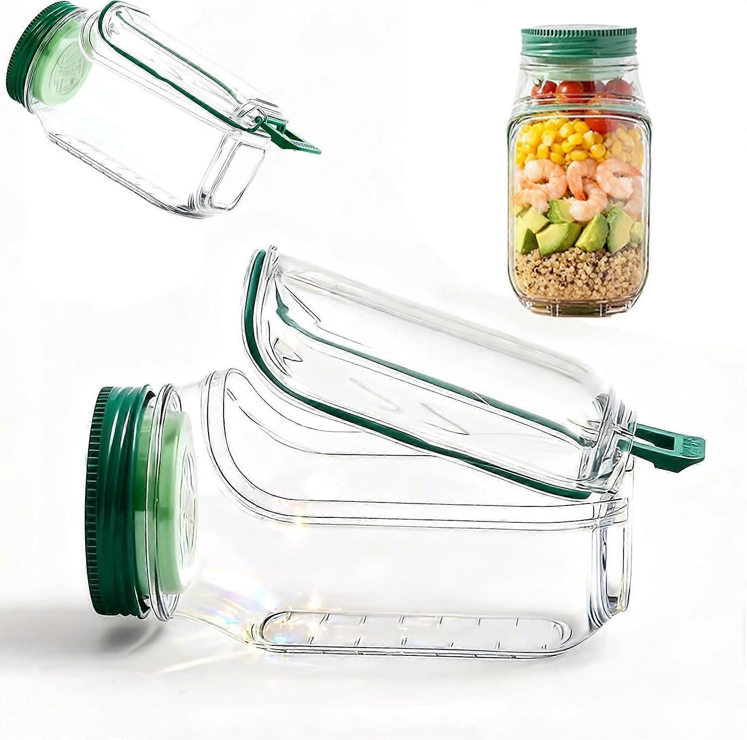 Mason Jar Food Storage with SideOpen Quick Access LeakResistant Lid for Travel and Meal Prep