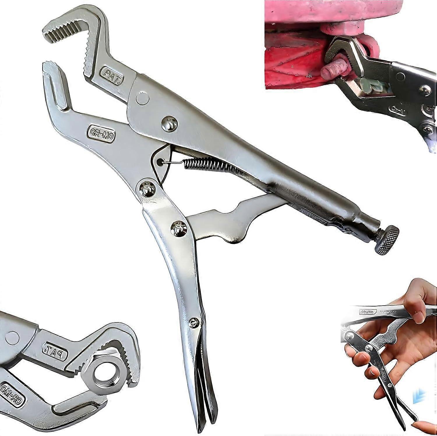 Heavy Duty Parrot Nose Locking Pliers for Welding with Adjustable Jaw and Ergonomic Comfort Grip