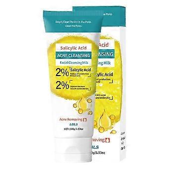 100 g Gesichtsreiniger mit Salicylsäure für fettige und Mischhaut – Tiefenreinigendes Peeling, aufhellendes Waschgel mit Feuchtigkeitspflege