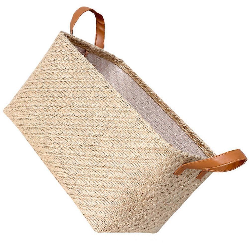 Beige Fabric Storage Basket For Clothes Storage Household Use 3Pcs Rectangular Simple Design