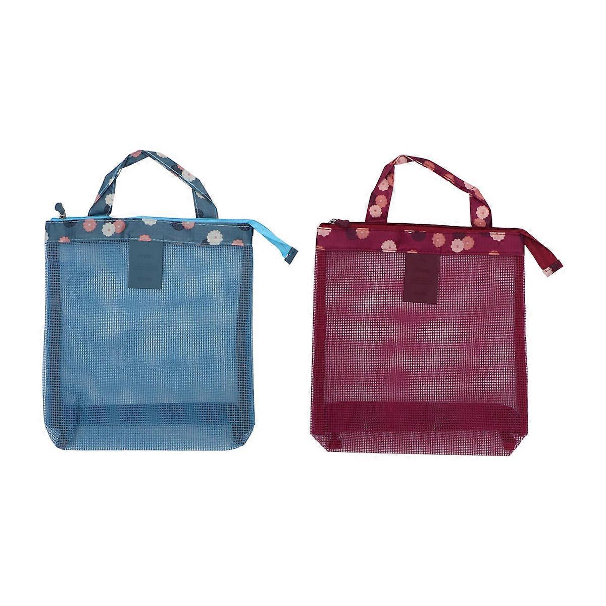 Mesh Shopping Bag Flower Pattern for Sundries Storage 4Pcs Set