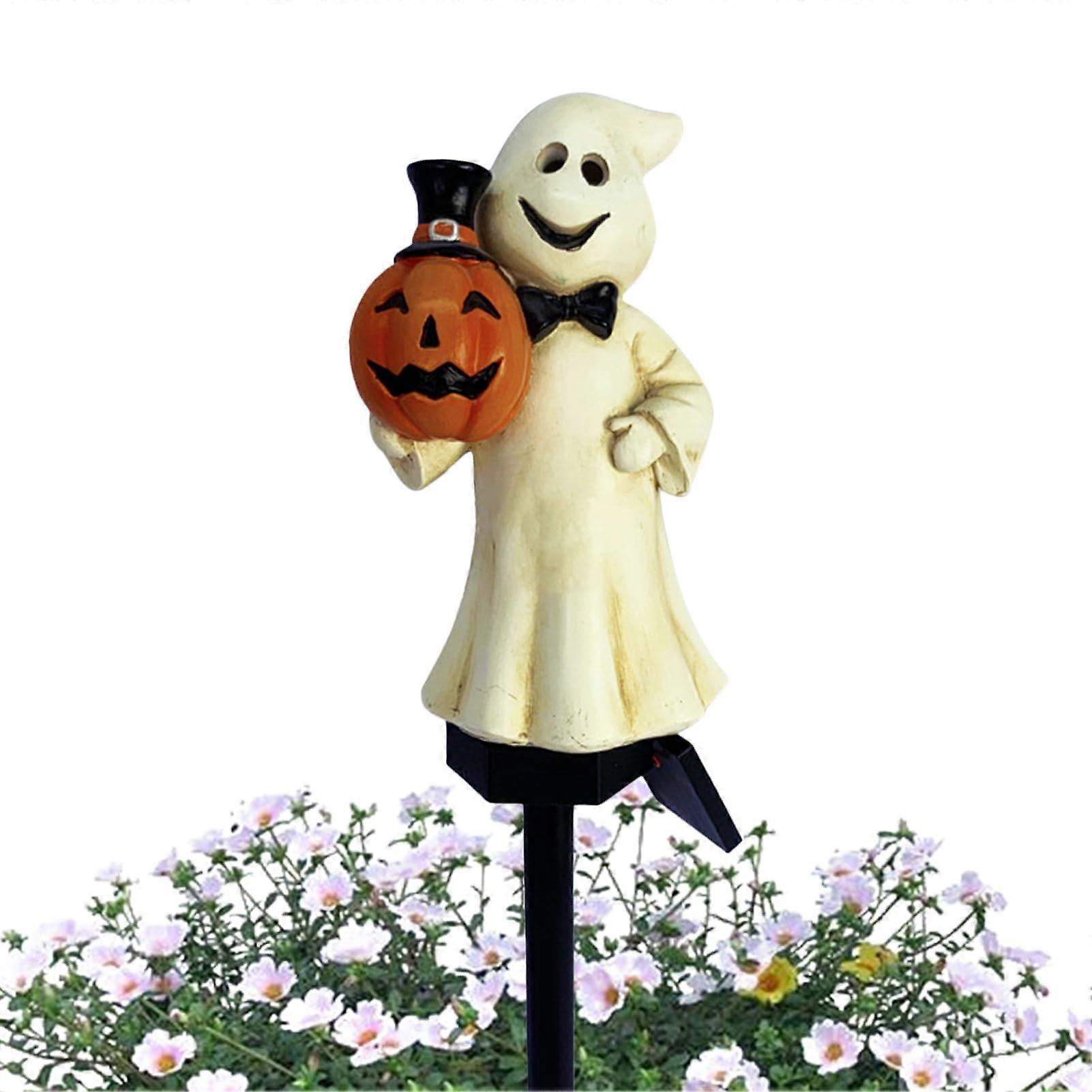 Halloween Solar Ghost Pathway Lights Outdoor Waterproof RustProof Auto Sensing Garden Stakes