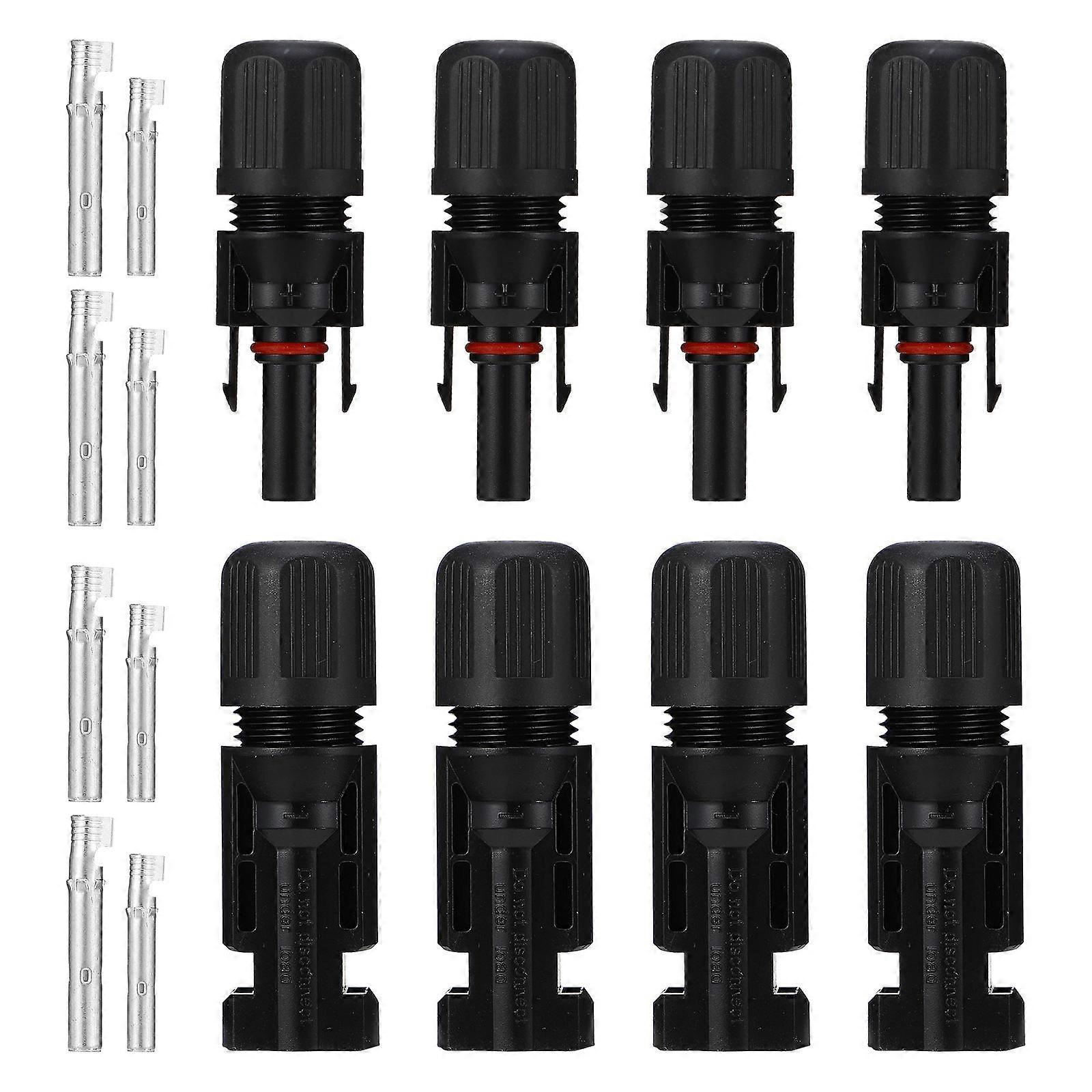 Solar Connector Adapter Outdoor Use Rectangular Shape Plastic Material 8Pcs Photovoltaic Cable Connectors