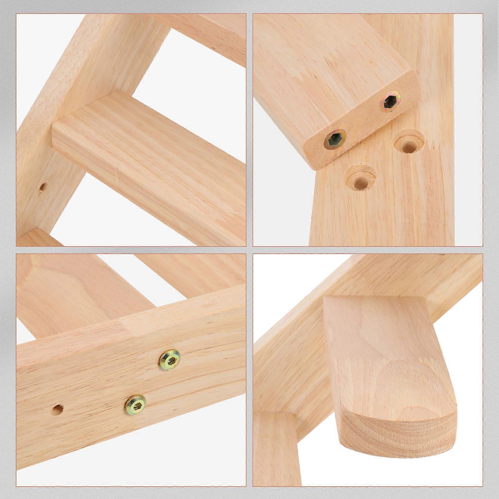 Wooden Cat Platform Climbing Board Wall Step for Home Khaki Color 15 Pounds Capacity