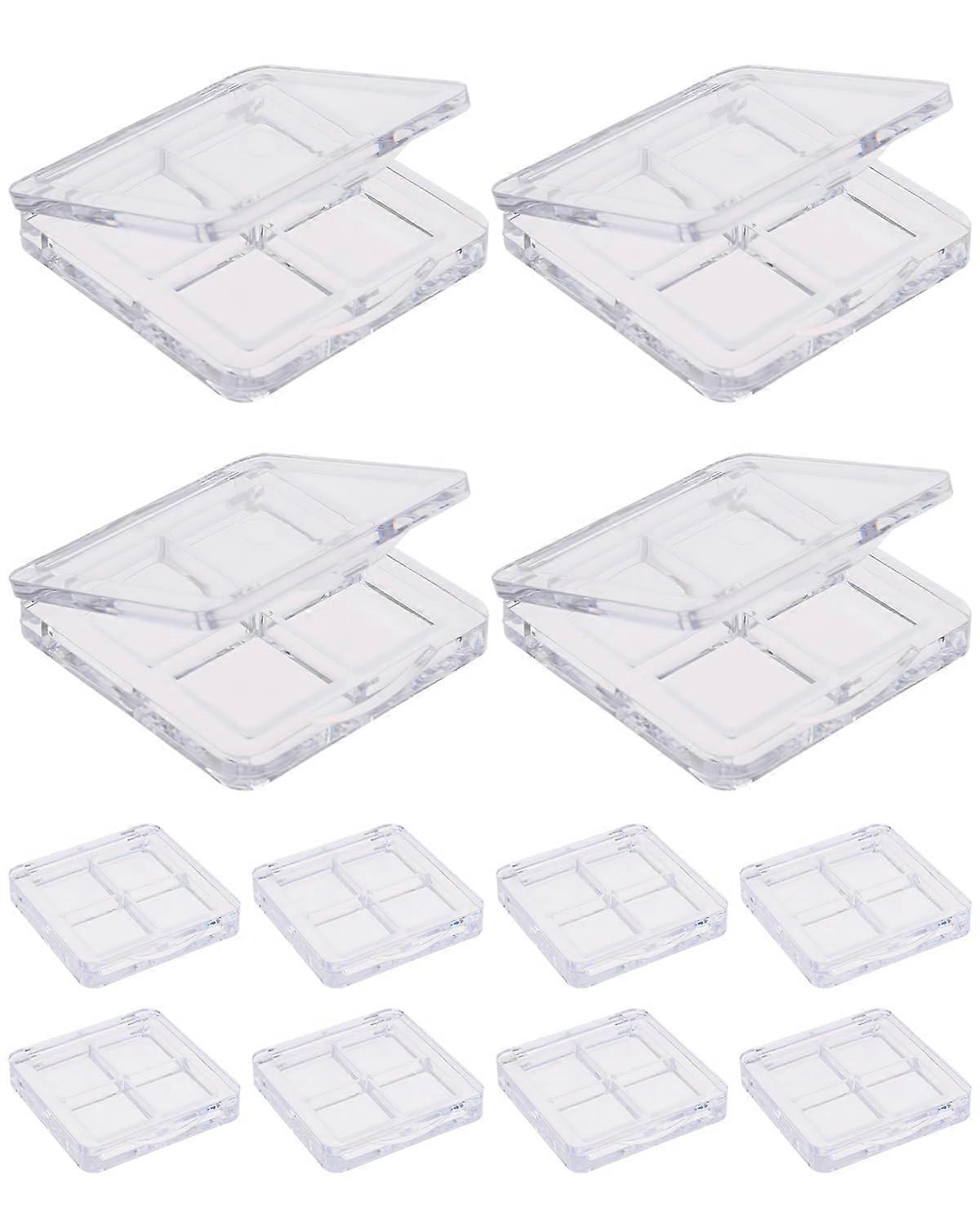 Empty Eyeshadow Palette 4 Grid Clear Organizer Box for Lipstick Blush Highlighter Makeup Storage