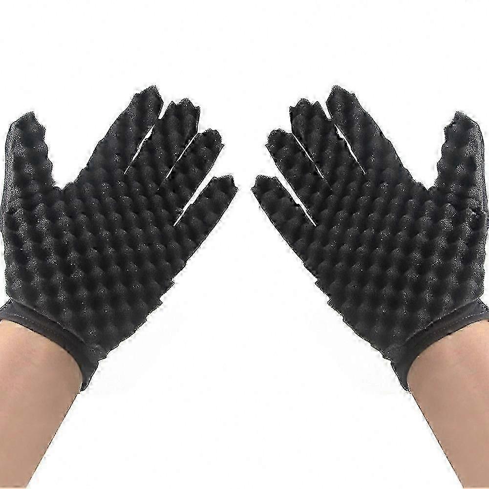 Single Sponge Wipe Black Hair Styling Gloves