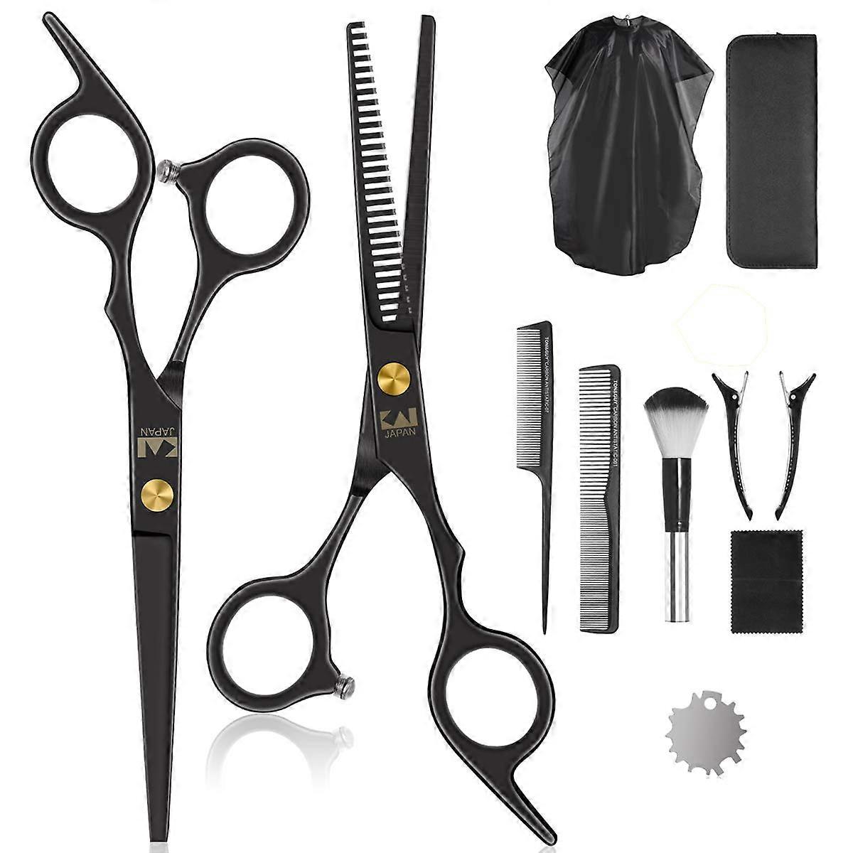 Hair Cutting Scissors Set with Professional Thinning Scissors, Sharp Stainless Steel, Ergonomic Grip