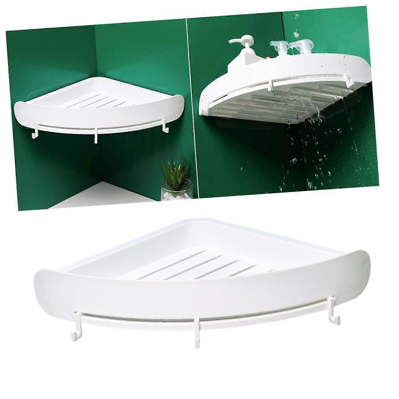 Bathroom Corner Shelf Wall Mounted Shower Storage Rack with Rust Resistant Suction Cups No Drilling