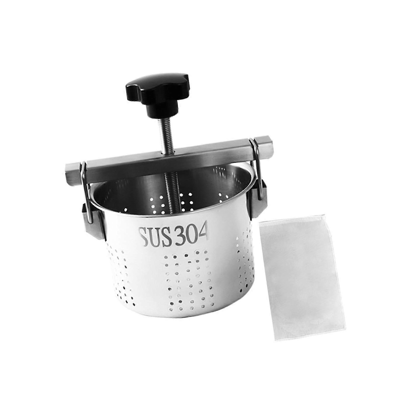 Vegetable Squeezer Stainless Steel Press with Large Capacity and Fine Mesh for Kitchen Use