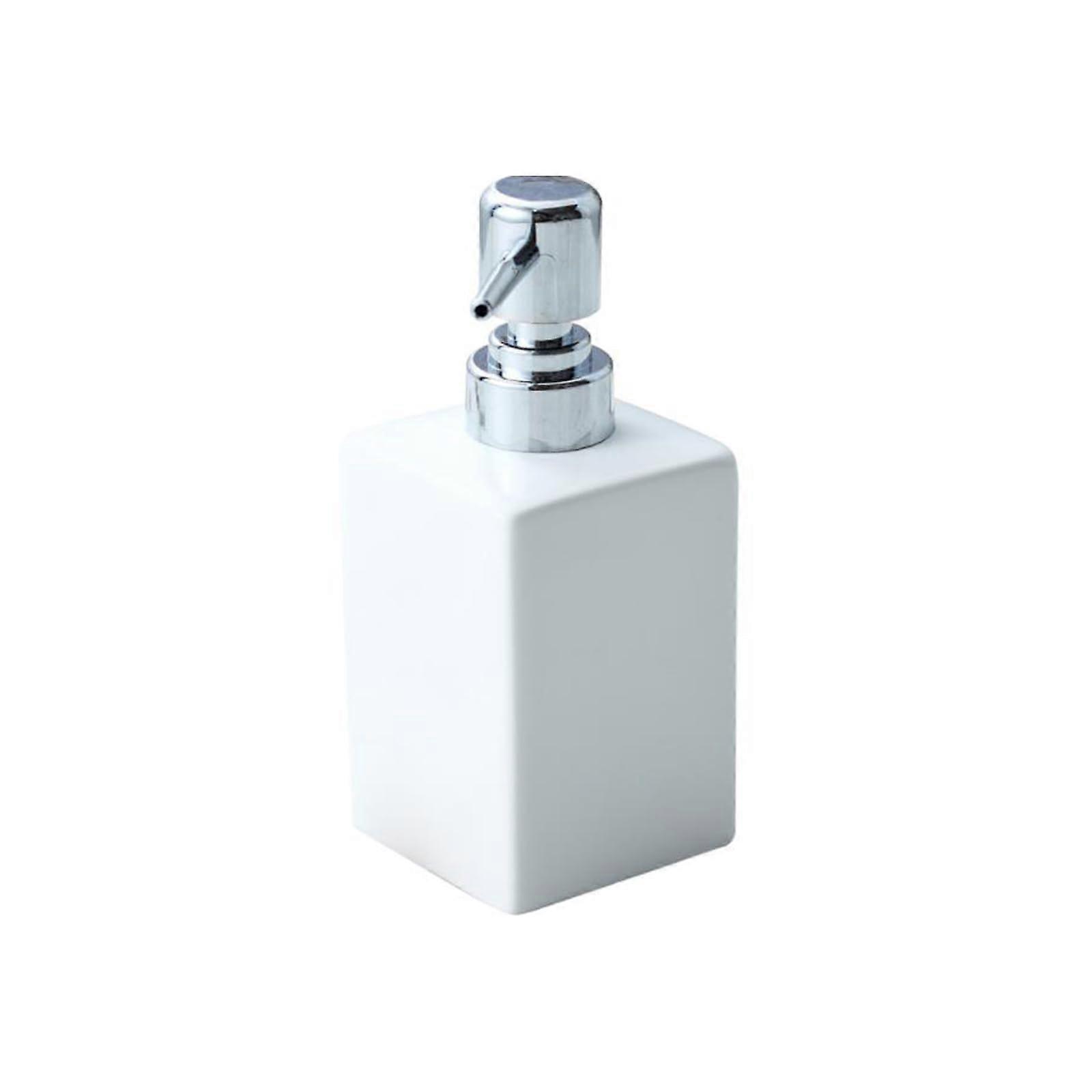 Ceramic Soap Dispenser 320ml White with ABS Pump for Bathroom and Kitchen Countertops