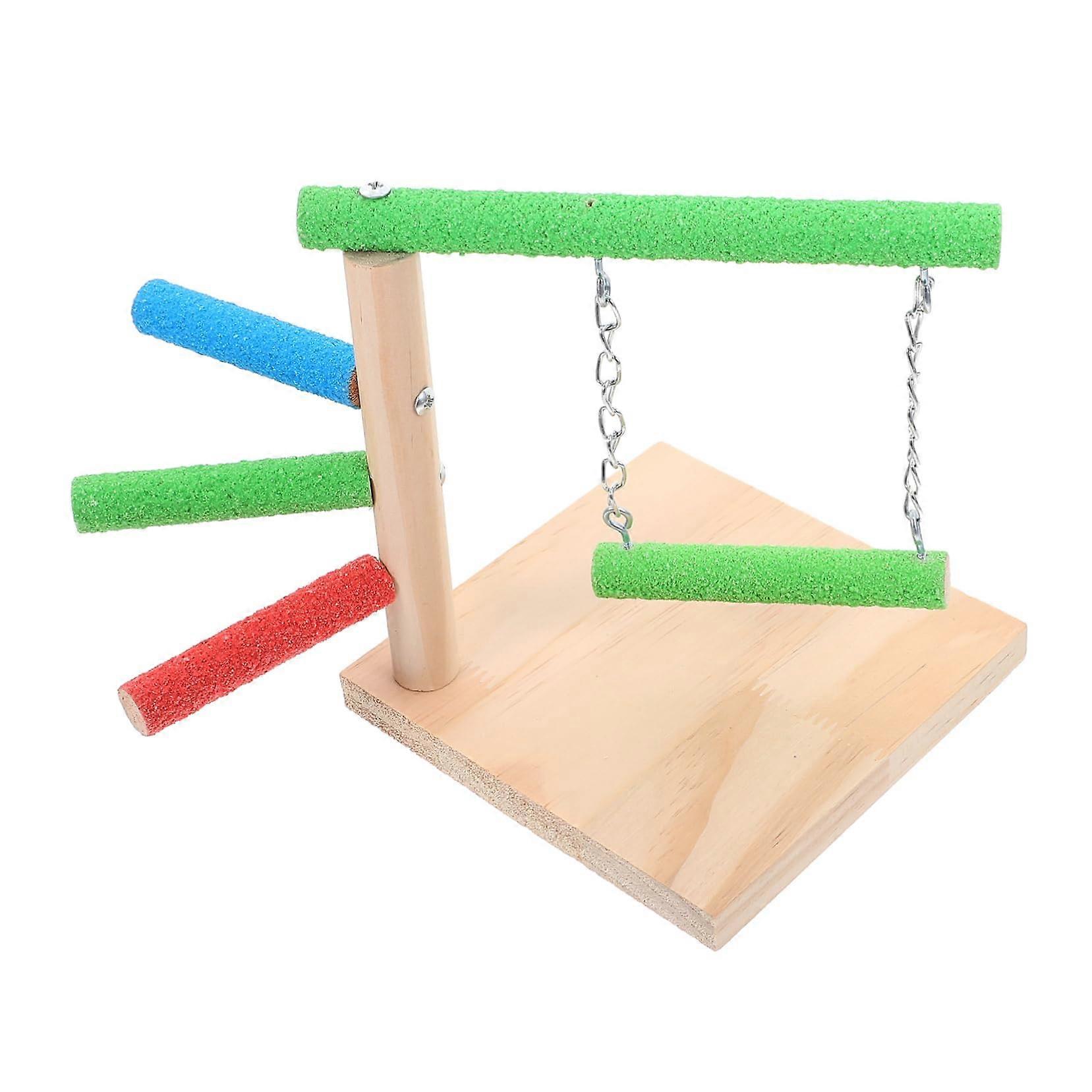 Parrot Perch Wooden Bird Cage Stand Indoor Training Platform for Large Parrots Exercise