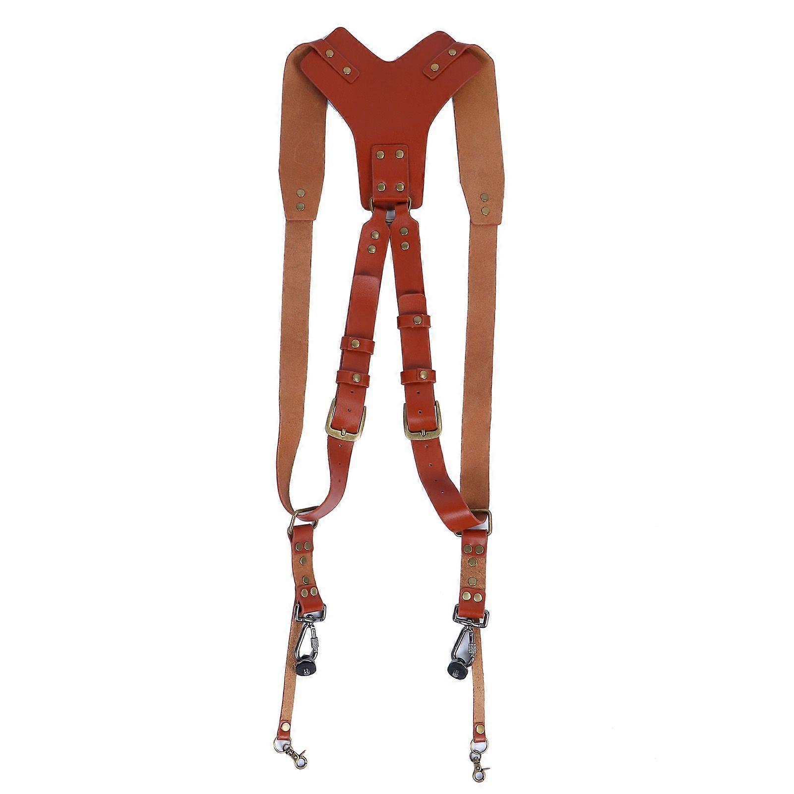 Double Shoulder Camera Strap Leather Camera Harness Photography Accessories for Outdoor Use