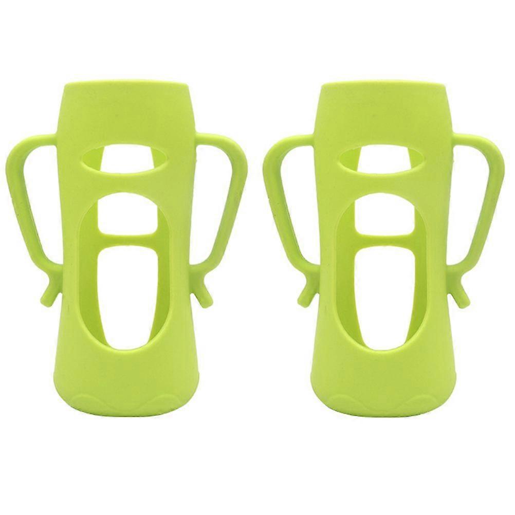2 Pcs Milk Bottle Drop Resistant Protective Covers Feeding-Bottle Silicone Covers