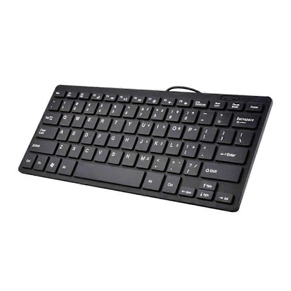 Compact Wired Keyboard USB - Ultra-Thin Keyboard for PC Mini Gaming Keyboard Black