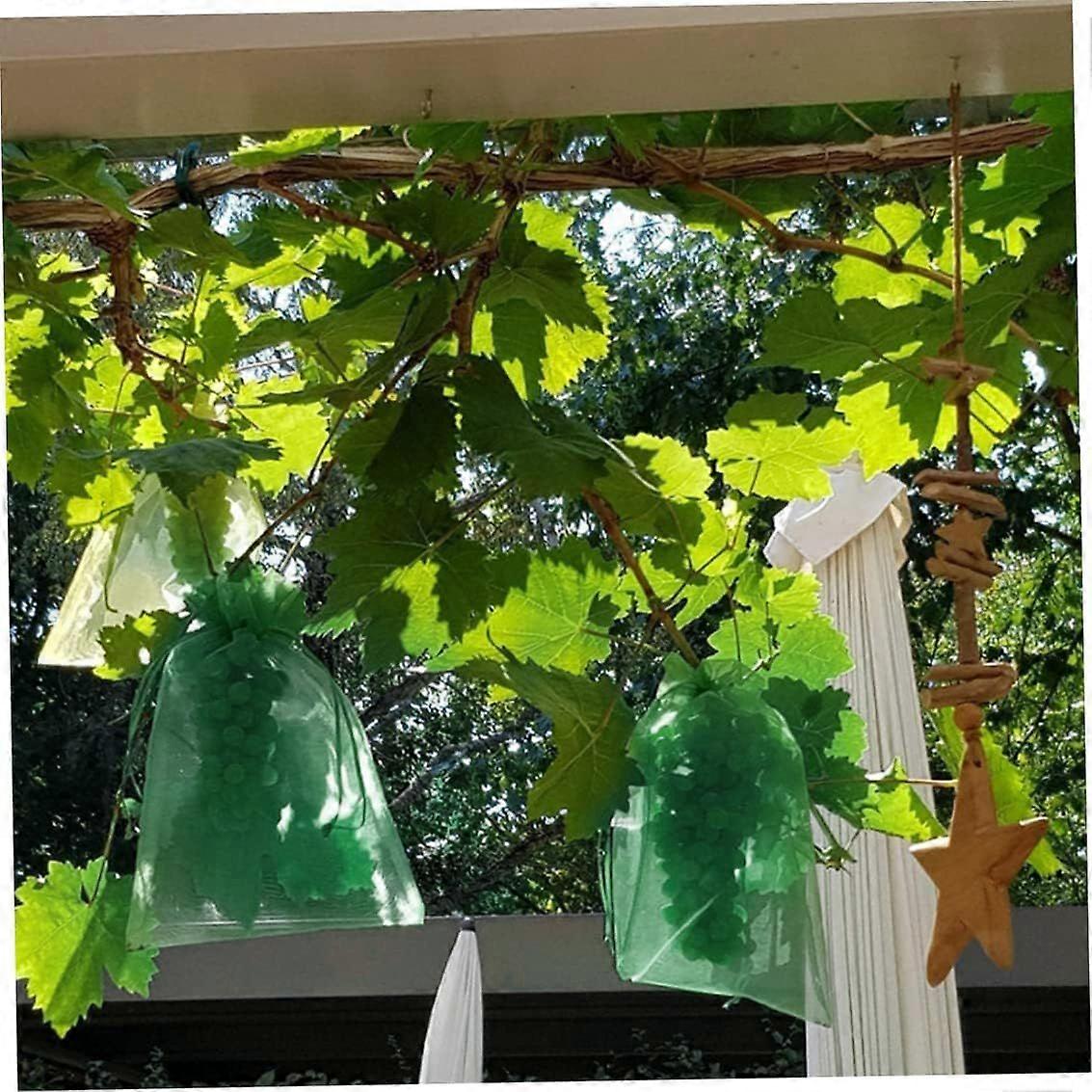 Fruit protection bags for fruit trees net bags, reusable drawstring fruit net