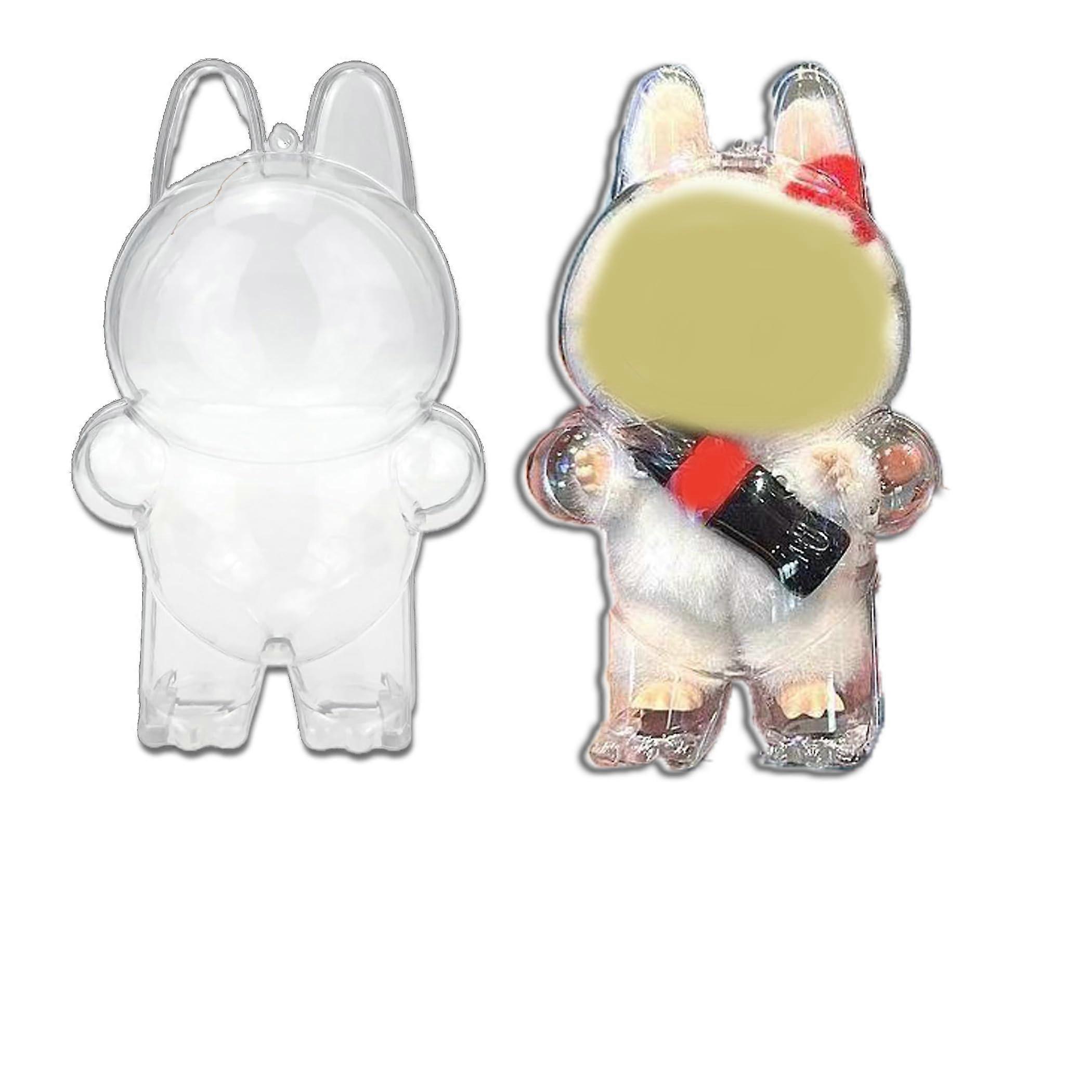 Cola Stand Protective Case Clear Acrylic Dustproof Display Box with Strap for LABUBU Figures