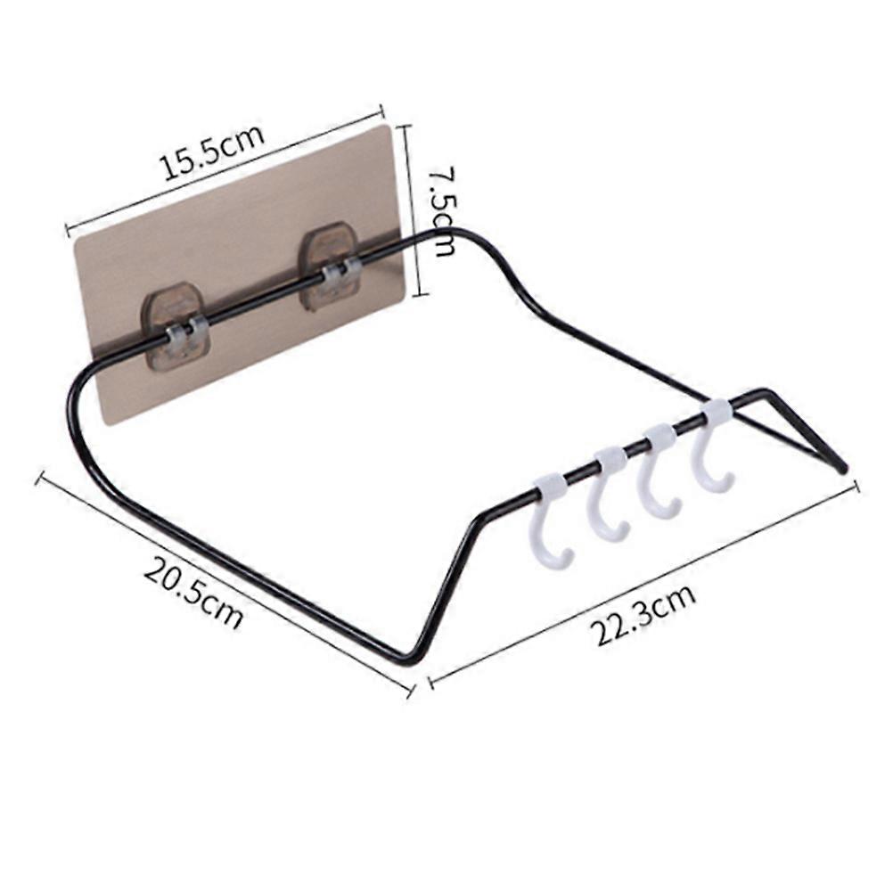 1Pcs Wall-Mounted Basin Rack for Storage Use Multifunctional Holder Black