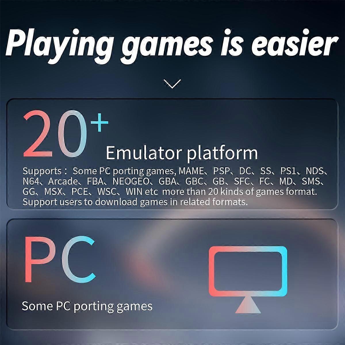 RG ARC-S Handheld Game Console 4Inch IPS Linux OS Six Button Design Retro Video Players Support Wir